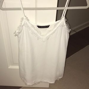 white tank top with hint of lace